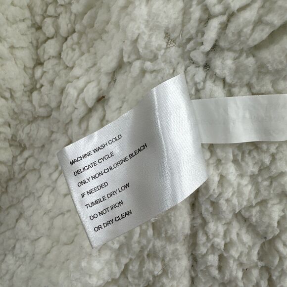 Michael Kors Girls Jacket 10 12 Medium Sea Foam Green Puffer Sherpa Hooded - Picture 10 of 12